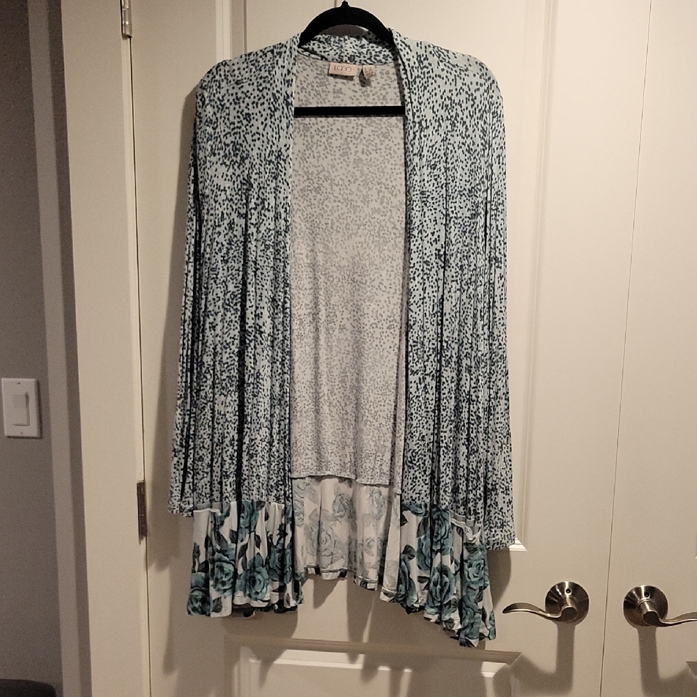 Elegant Blue Patterned Womens Top